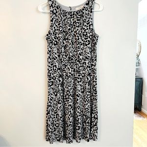 LOFT Floral Leopard Print Dress